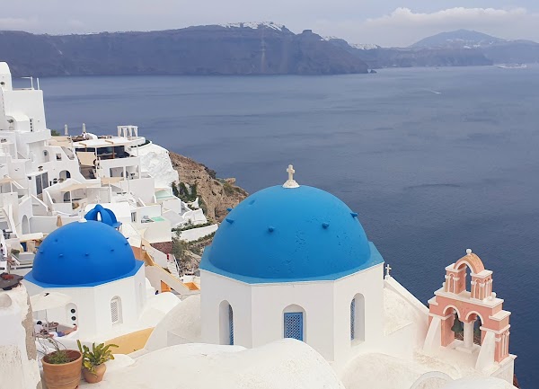 Blue Domed Church Santorini