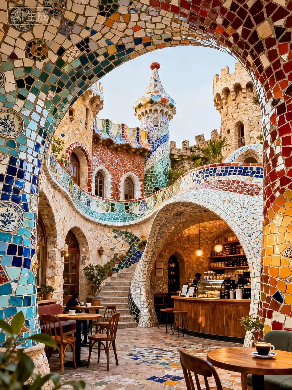 Barcelona, Park Guell - main entrance for tours