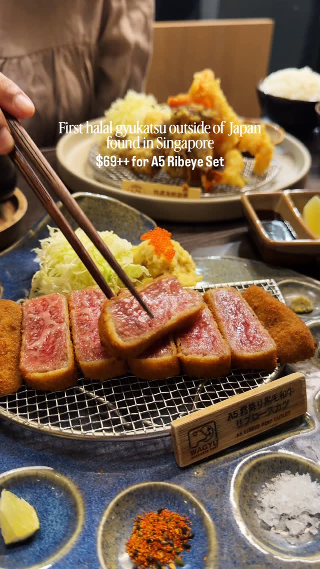 Izad | Halal Food in Singapore, Gyusei Gyukatsu Wagyu-Steakhouse (Halal Japanese A5 Charcoal-Smoked Wagyukatsu Specialist)