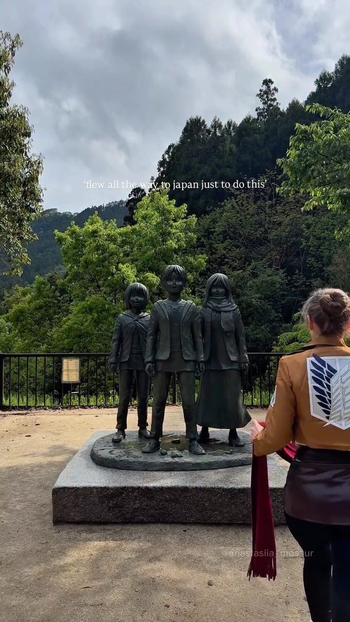 anastasiia ✈ world travel, Hita Attack on Titan dam statue